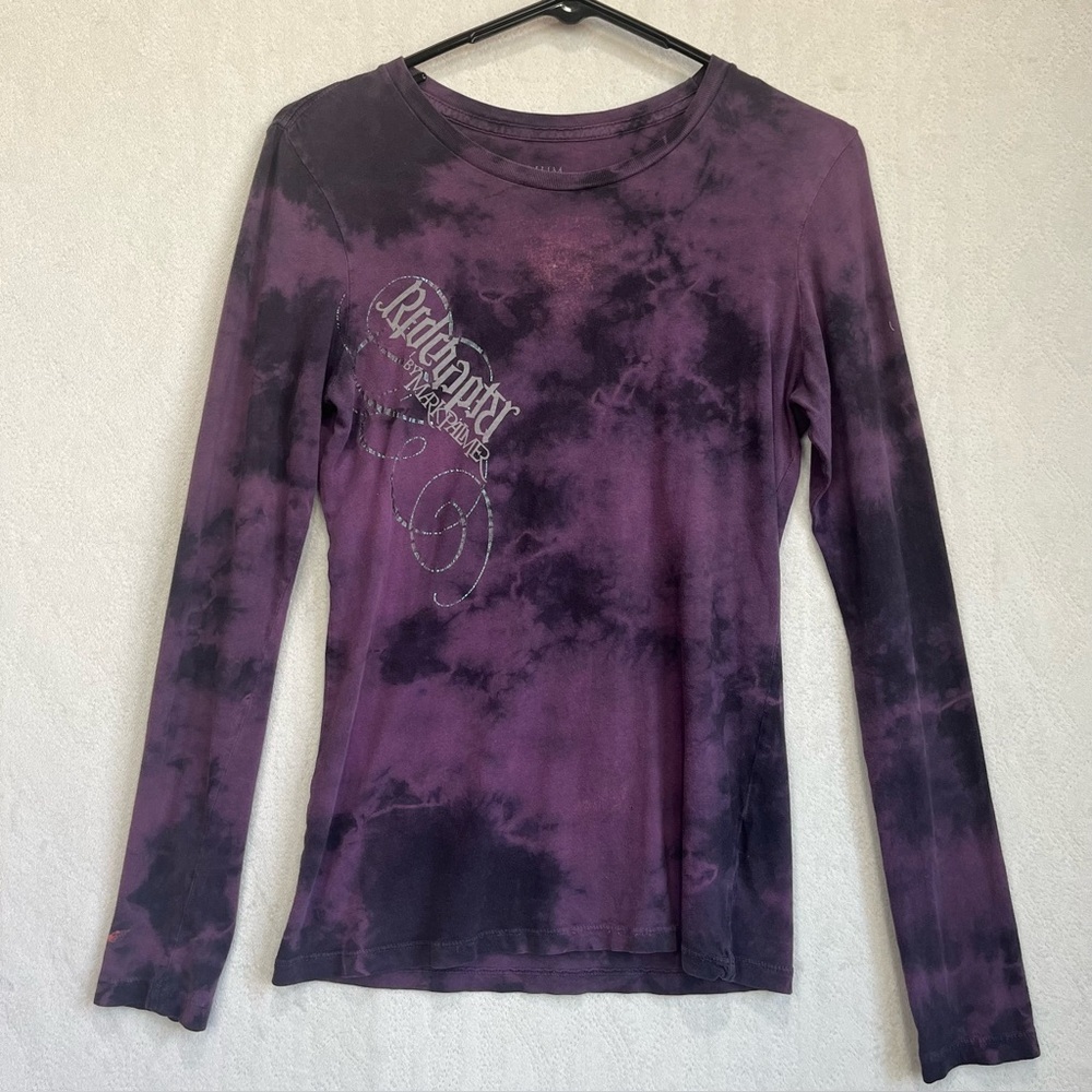 Red Chapter Inspirational Graphic Tie Dye Long Sleeve T-Shirt Sz M Mark Palmer